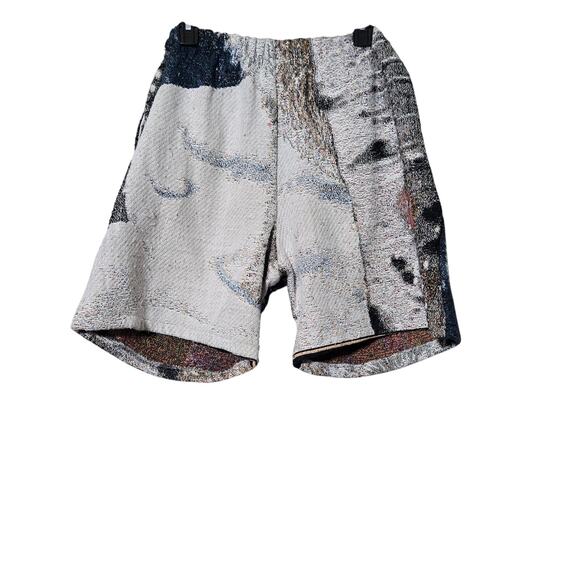 Wolf Print Tapestry Knit‎ Shorts L Unisex Loungewear, Art Knit, Statement Piece - Picture 5 of 9